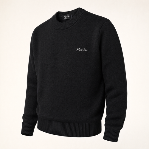 Pasión Onice – Schwarzer Merino Sweater, Berlin Urban Style